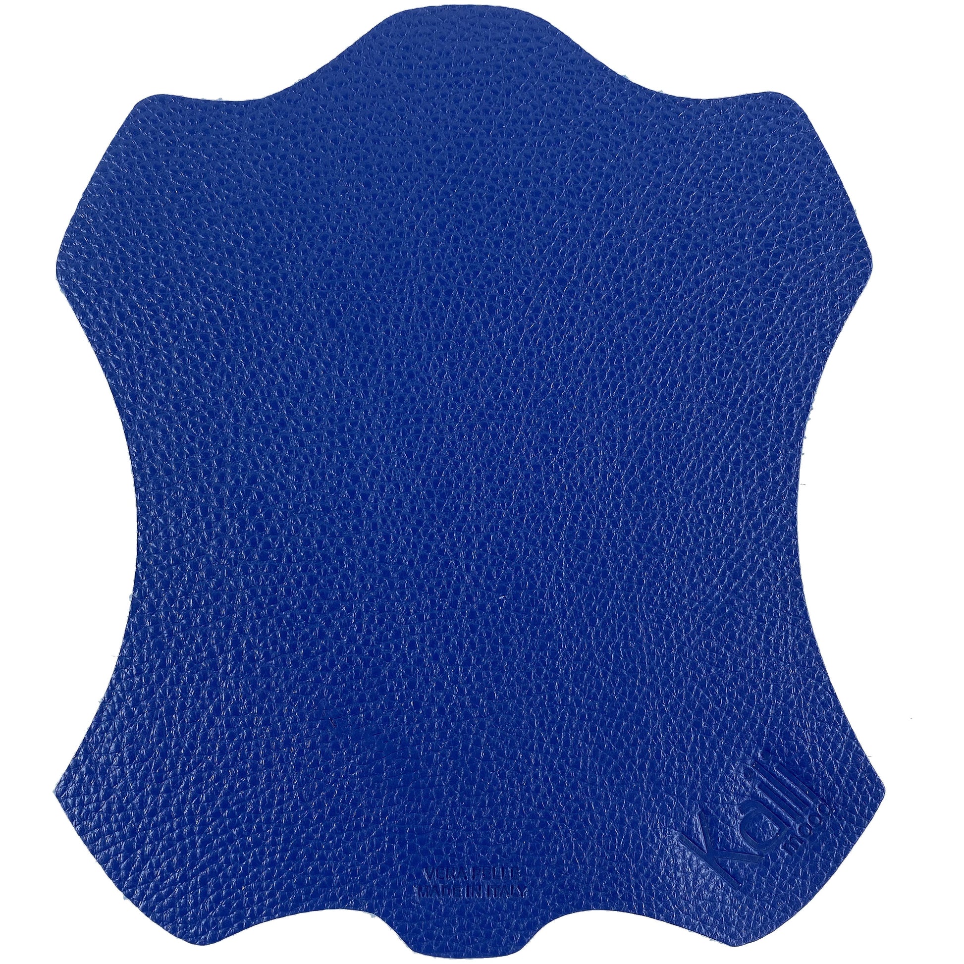 K0001DB | Tappetino per Mouse Made in Italy in Vera Pelle pieno fiore, grana dollaro - Colore Blu - Dimensioni: cm 20 x 23 - Confezione: Sacchetto tubolare Tnt-0